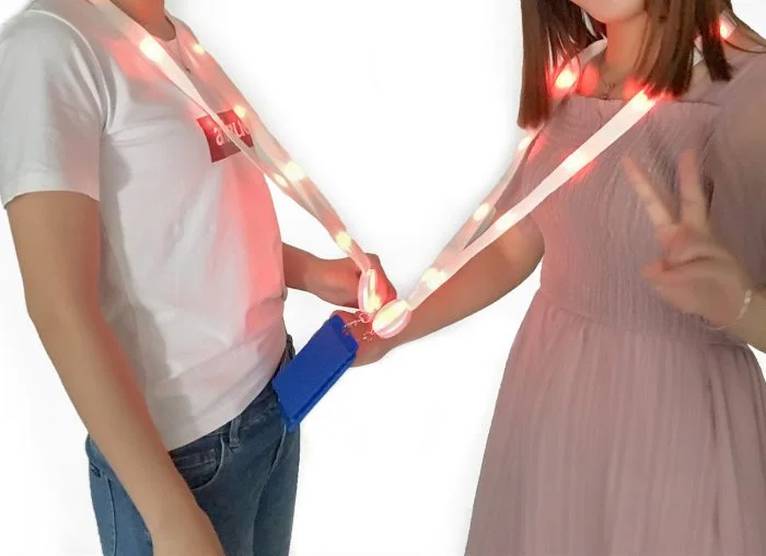 Light Up Lanyards with Hold ID Badge Illuminated Neck Strap Remote Controlled LED Necklace LED Lanyard
