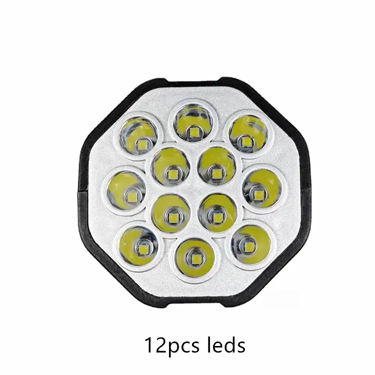 Super Bright 12 Watt 500LM Focus ABS Plastic Torch 12 Leds Long distnace USB Rechargeable Led Flashlight with Battery for Night