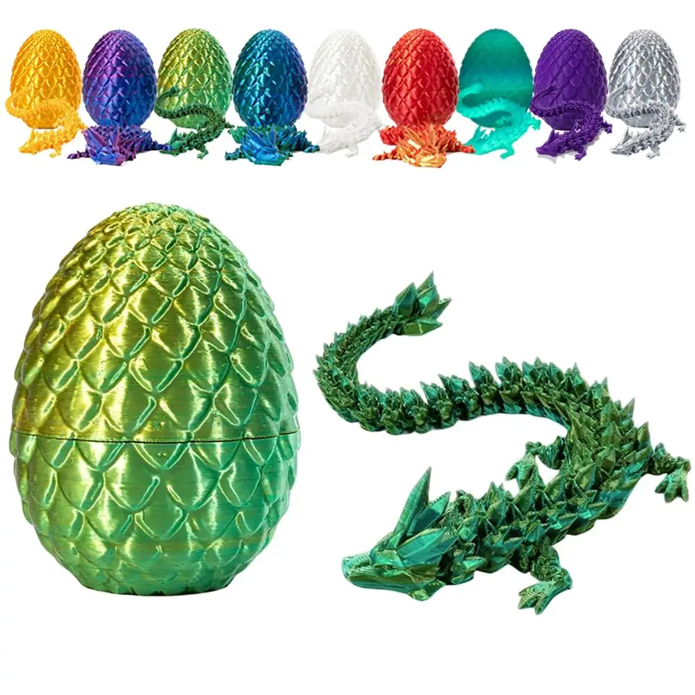 Creative Hot Play 3D Printed Dragon Egg Dinosaur Kid Toy Laser Color Jewel Dragon Decoration