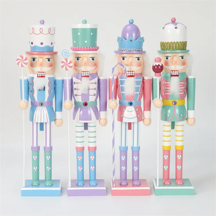 Navidad Decor Cute Christmas Gift Wooden Toy Soldier Nutcracker Candy Set Table Ornaments Christmas Decorations Nutcracker
