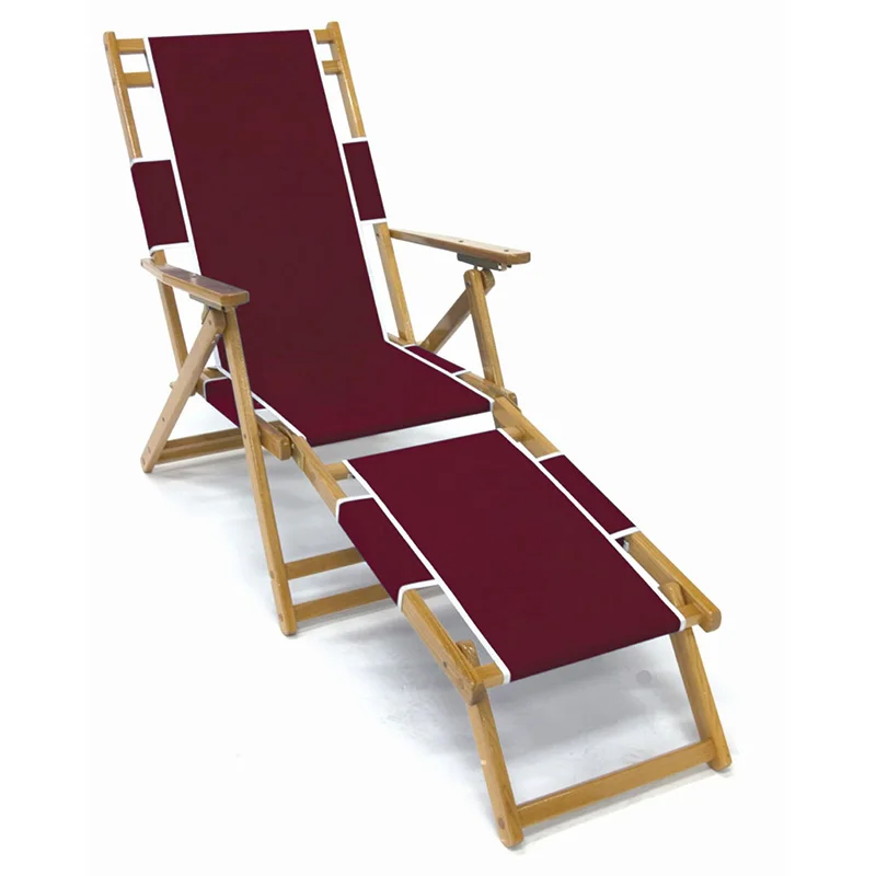 2022 modern luxury heavy duty adjustable height wooden folding sun beach lounger outdoor furniture swimming pool lounge chair