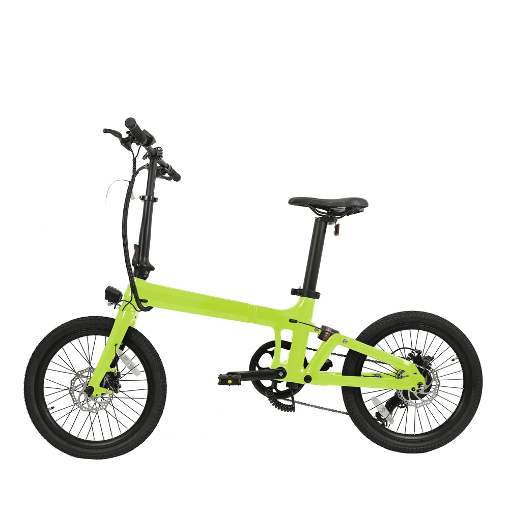 Kuake Premium Quality 36V250W Folding electric bike Rear Suspension fat tire e-bike Carbon fiber electric bicycle foldable frame