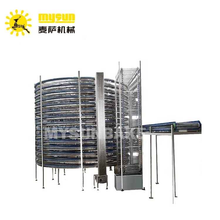 
Food grade stainless steel belt spiral cooling coneyor system for bakery factory 