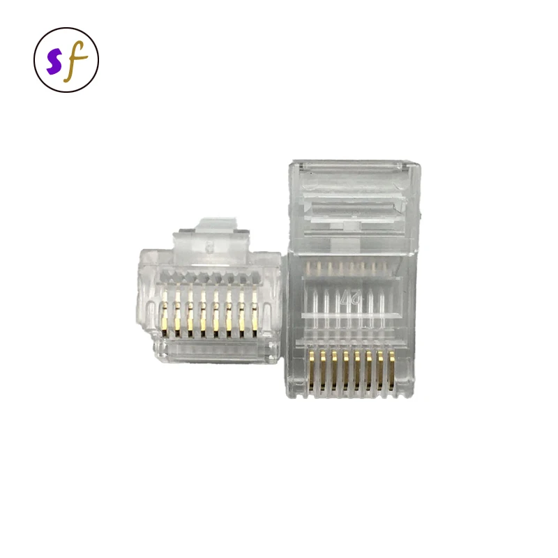 8P8C Cat5e Cat6 UTP rj45 pass through connector