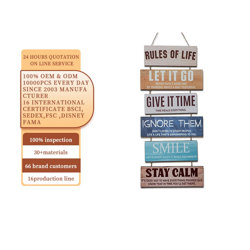 Rustic Wooden Sign Inspirational Wall Art Rules of Life Sayings Wall Decor Farmhouse Wooden Wall Signs Motivational Positive