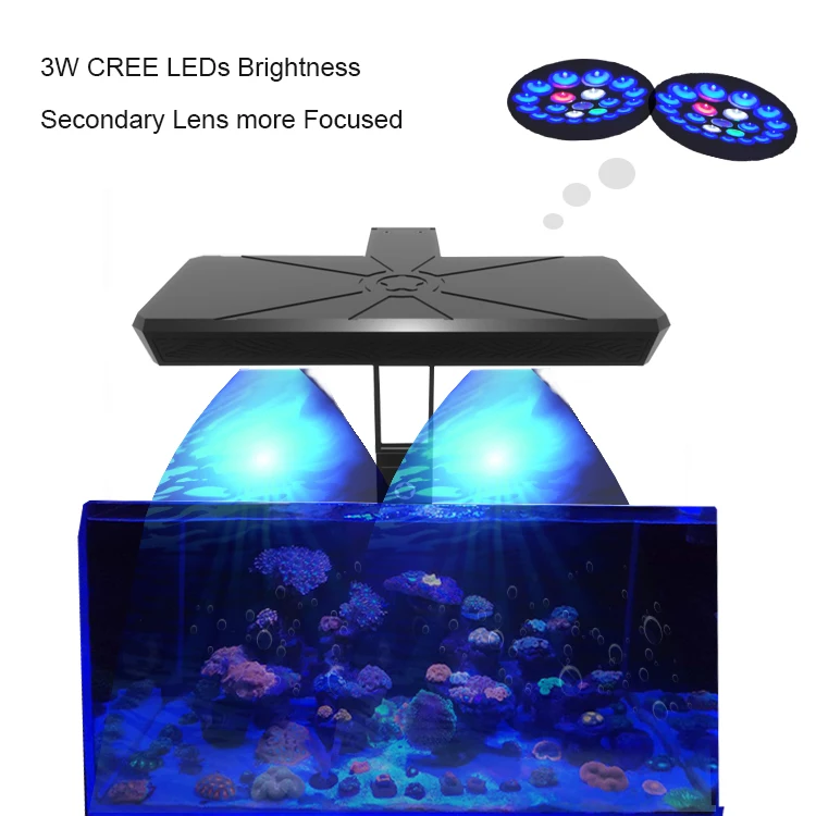 Fashion-Designed Thor X 120W APP Control Reef Corals  Aquarium Lighting with Adjustable Bracket for Standard Marine Aquarium