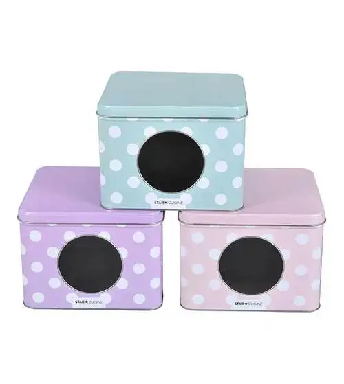Best selling beautiful food grade square tin box for cookie candy package metal tin cans