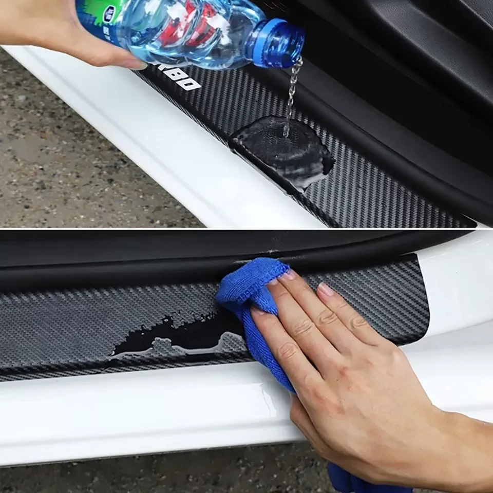 Car Door Sill Scuff Plate Decor Carbon Fiber Sticker For Honda Accord 10 9 8 7 2003 2004 2005 2006 2007 2008 2009 2010 2011
