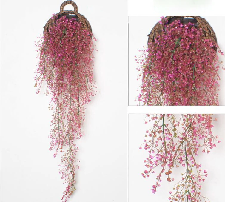 120CM Long Vines Greenery Garland Willow Leaves Hanging Artificial Ivy  Wedding Party Garden Wall Decoration