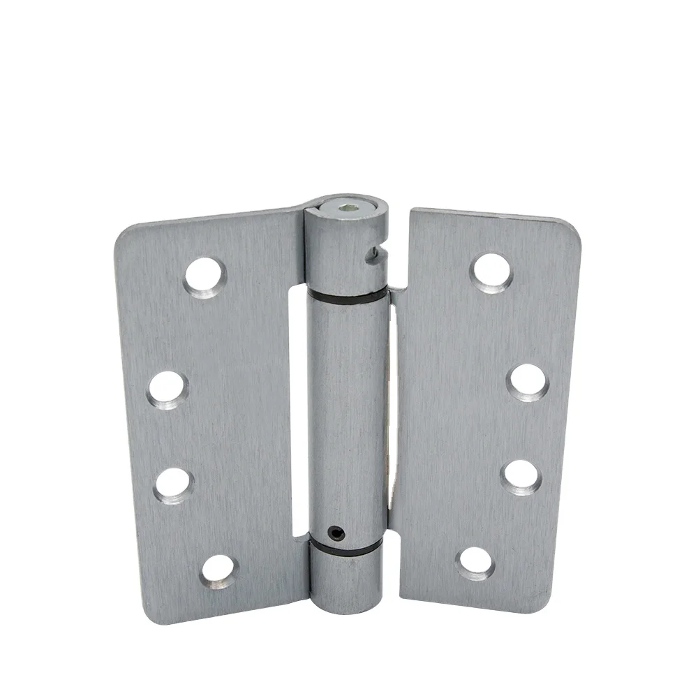 1/4' Radius Corner Satin Chrome Finished Spring Door Hinge