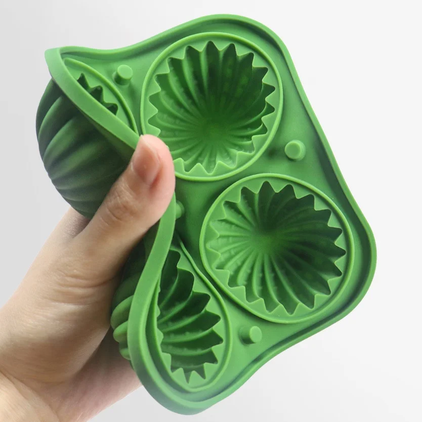 New Design Ice Cream Silicone Molds 4 Cavities Easy To Demold Ice Cube Molds Trays BPA Free Silicone Ice Mold