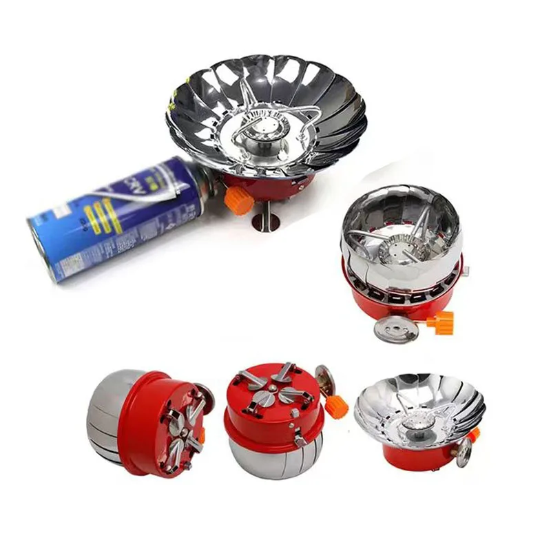 NEWMAJOR Mini wholesale outdoor gas stove portable folding camping gas card lotus stove head small square stove