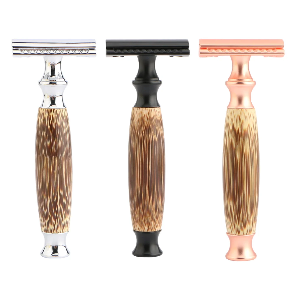 Мужская бритва из натурального бамбука биоразлагаемый материал Классическая двухсторонняя Безопасная