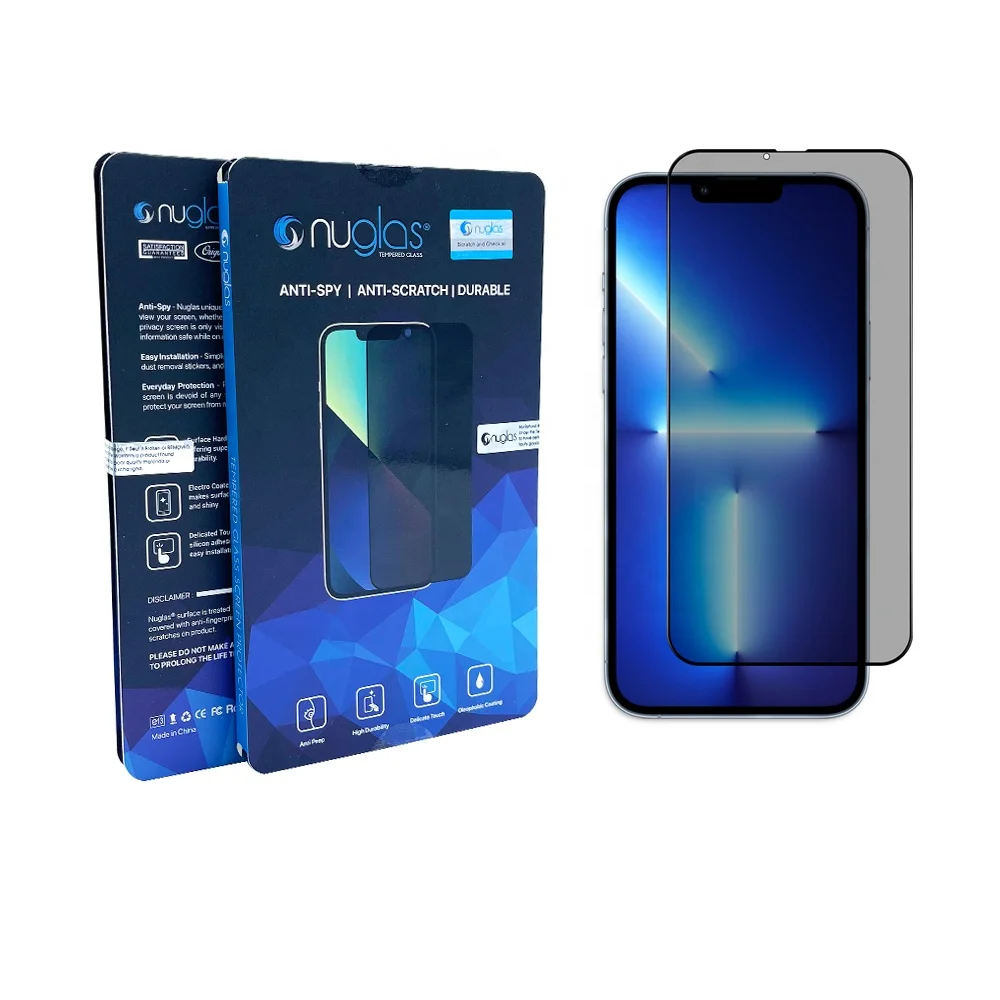 Hot Full Glue Anti Spy 3D Privacy Tempered Glass Film for iphone 13 pro max Mobile Phone privacy Screen Protector