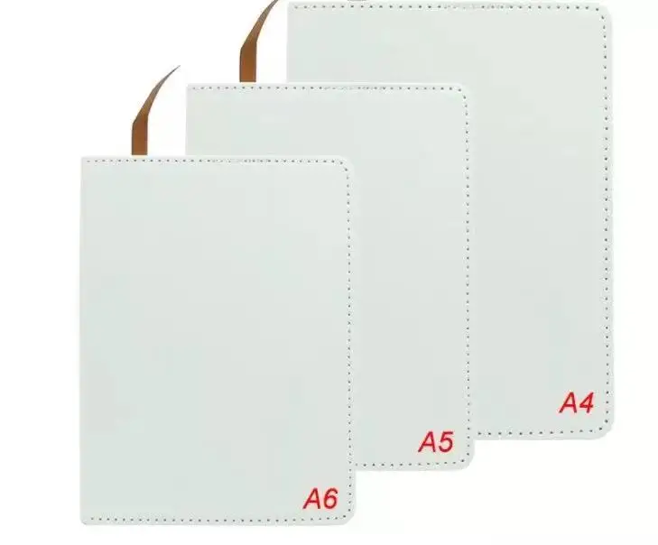 High quality  A4 A5 A6 B6 full printing  Leather  sublimation notebook for DIY printing