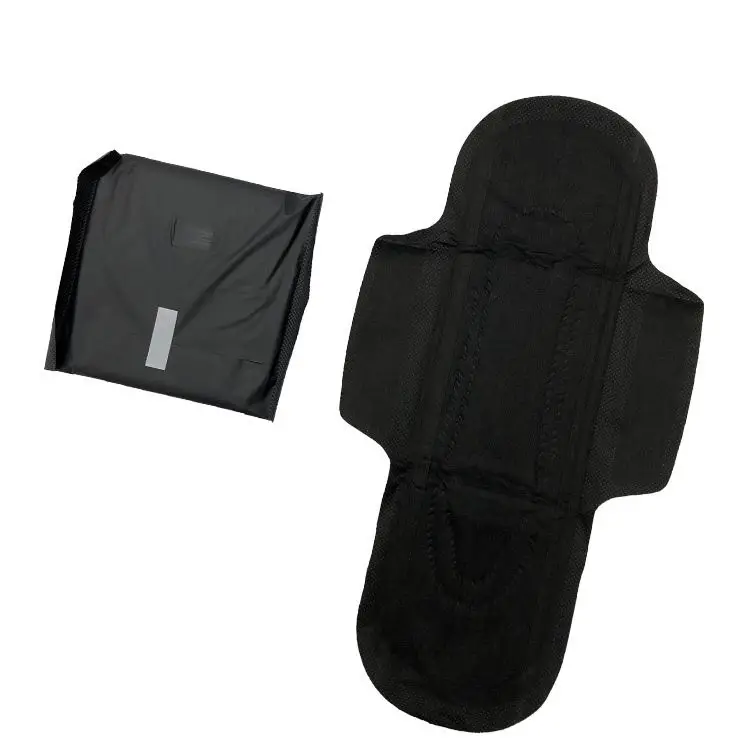 Фабричная Женская менструальная прокладка черная гигиеническая оптовая продажа без