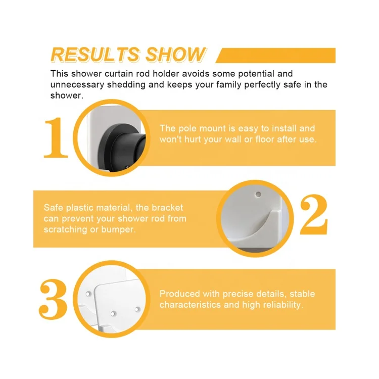 Holder Adhesive Home Fixing Wall-mounted Shower Rod Holder Curtain Rod Holder for Shower Curtain Rod Fixing