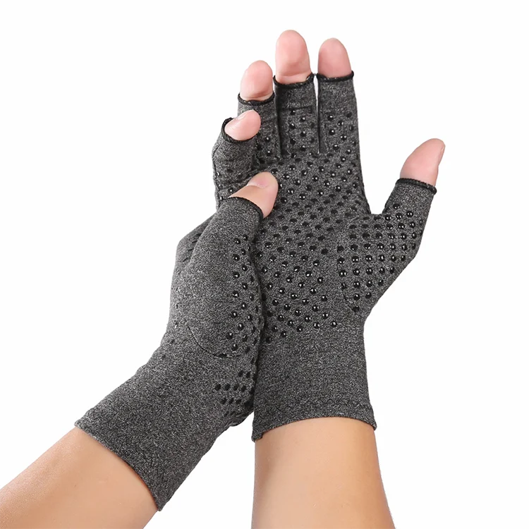 Indoor outdoor work sports nursing gloves rehabilitation training point glue anti-skid pressure dew finger pressure gloves