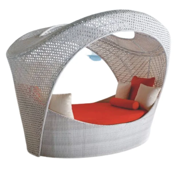Bird nest Patio wicker rattan plastic beach pool furniture canopy daybed Outdoor pool cabana beds