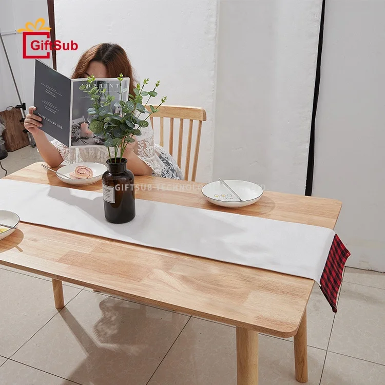 Hot Sales Wedding Decorations Red Buffalo Plaid Table Cloths Fall Sublimation Blanks Dining Linen Christmas Table Runners