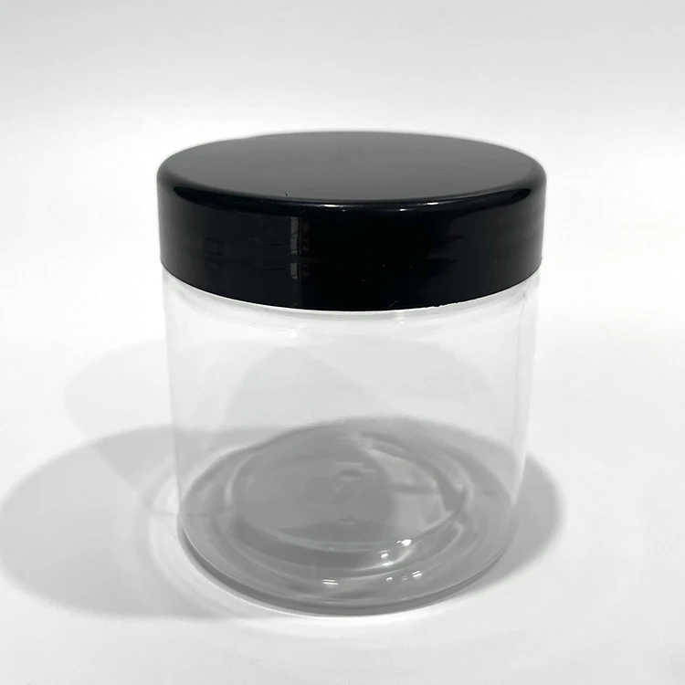 Empty 4oz plastic jars with clear white lids 100ml wholesale