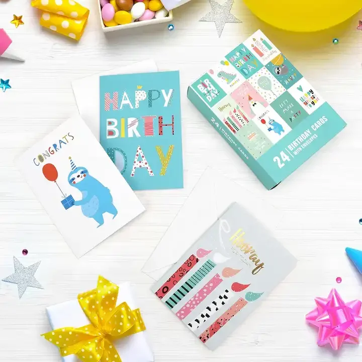 Birthday Happy Birthday Cards with Envelopes and Assortment Box Variety Assorted Birthday Cards Bulk Greeting Cards