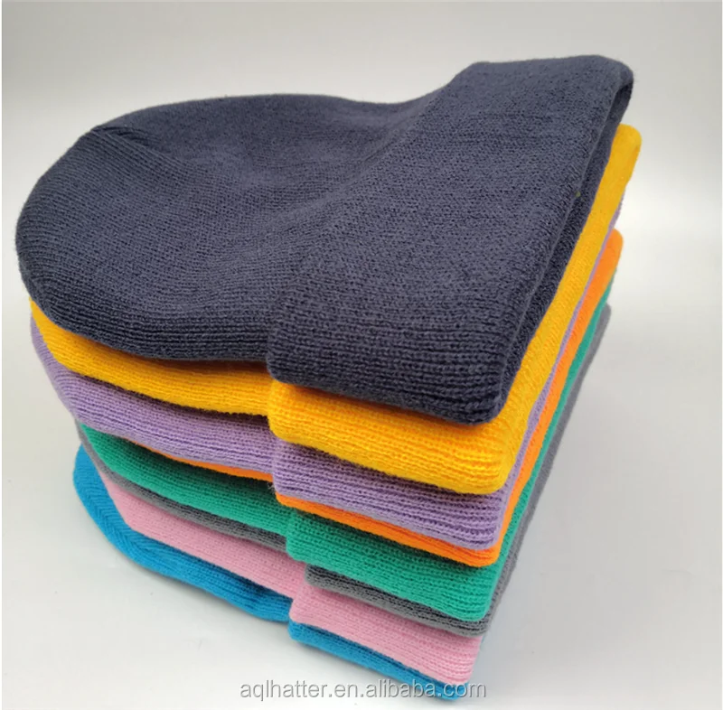 wholesale cheap plain beanies blank knitted 100% acrylic unisex designer winter beanie cap hat for men and women