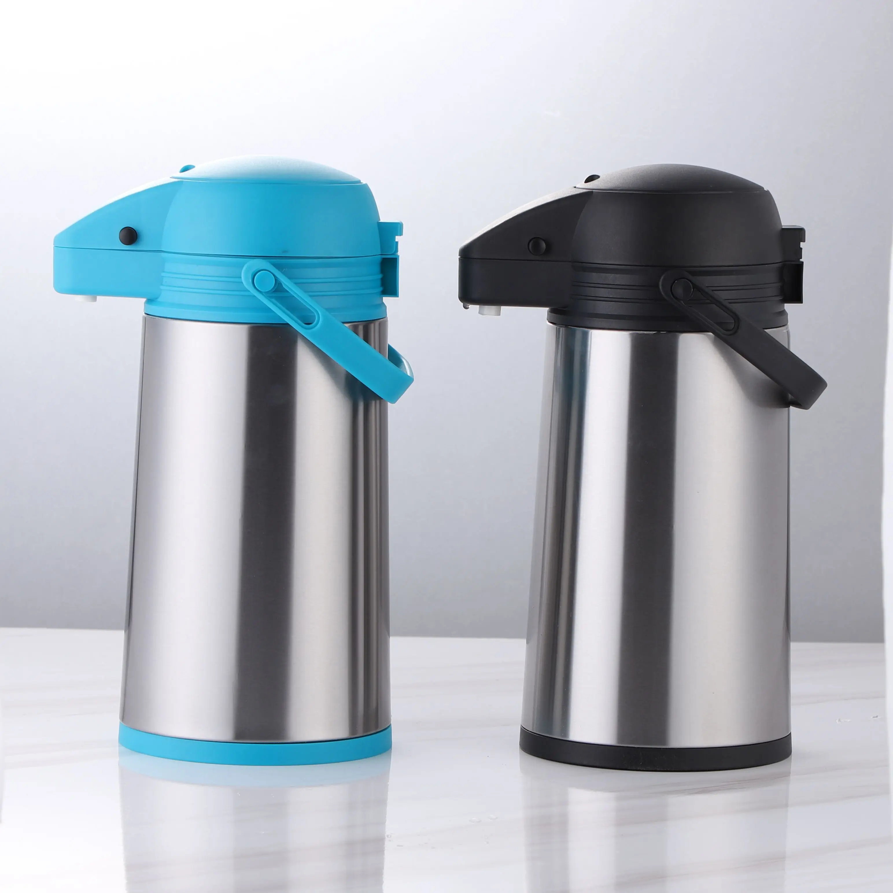 High Quality Travel Bottle Portable Coffee Vacuum Flask Air Pressure Pump Double Wall Stainless Steel Vacuum Jug Airpot