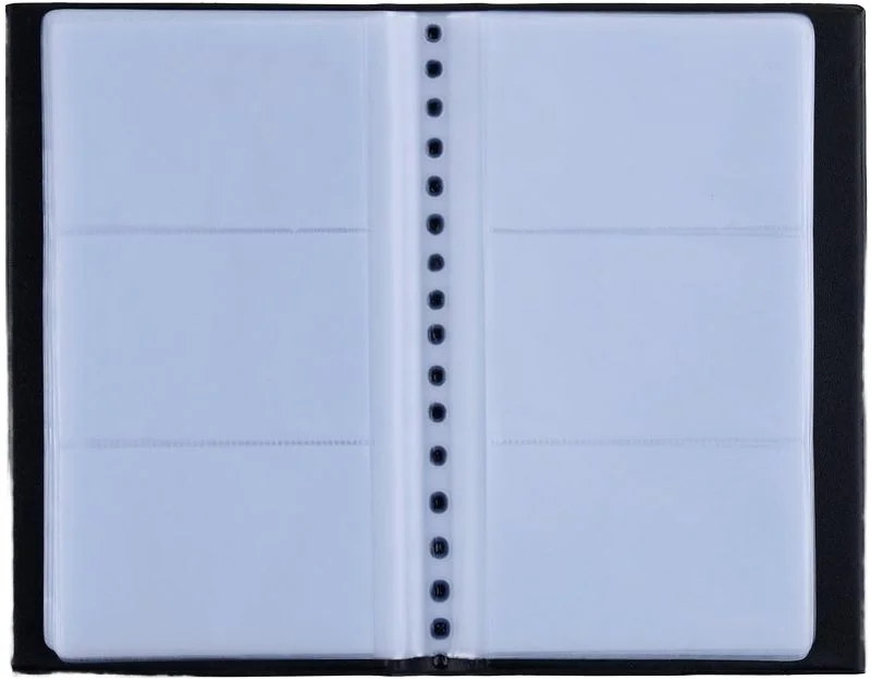 PU Leather Cover with Transparent PVC Cards Holder Book with 180 cards slot