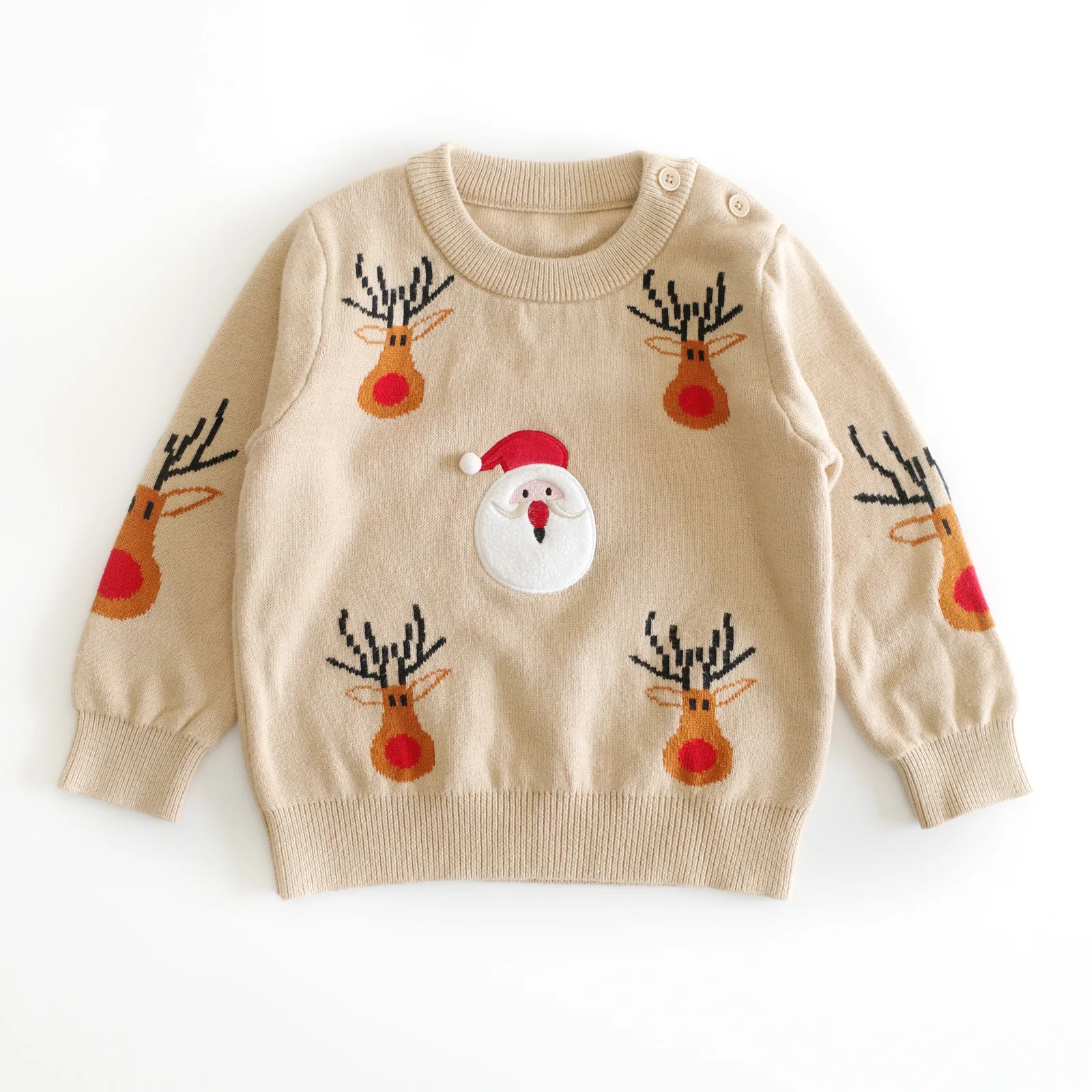 Autumn Winter Children Clothing Cotton Long Sleeve Sweater Round Neck Kids Clothes Knit Christmas Sweater For Little Girls