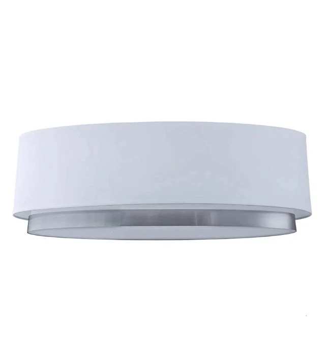 Ceiling lamp with linen white color lampshade round round shape for hotel home decor