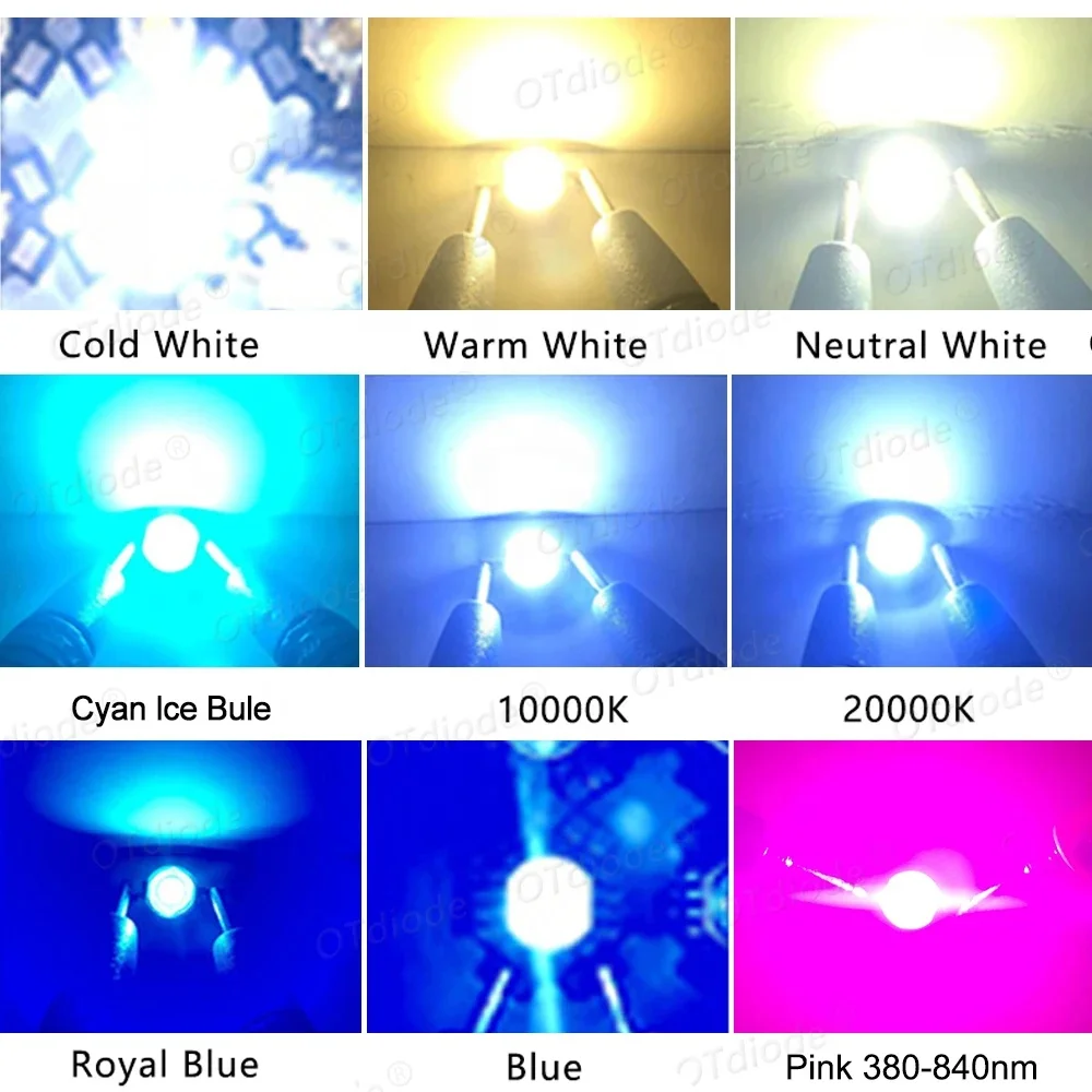 High-power LED package series 1W3W5W China factory export 4-pin 6-pin chip light-emitting diode White Red Green Blue Yellow