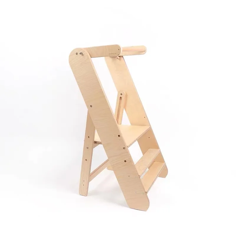 Hot-selling wooden folding step ladder stool toddler kitchen helper learning tower for kids