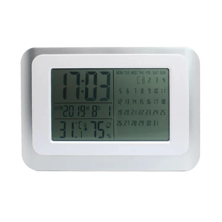 Large Screen LCD Digital Display Calendar Temperature and Humidity Snooze Alarm Clock