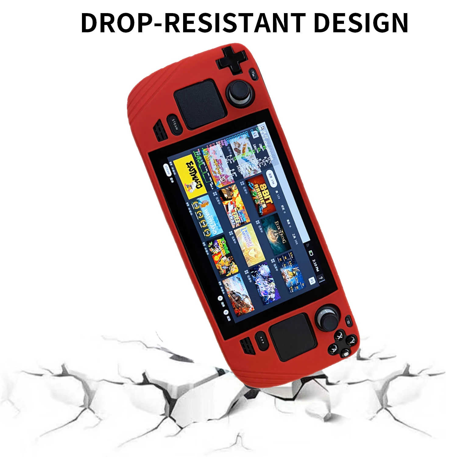 Steam Deck Red Soft Cover Full Protection Shock-Absorption Anti-Slip & Scratch Accessories Protective Case for Steam Deck