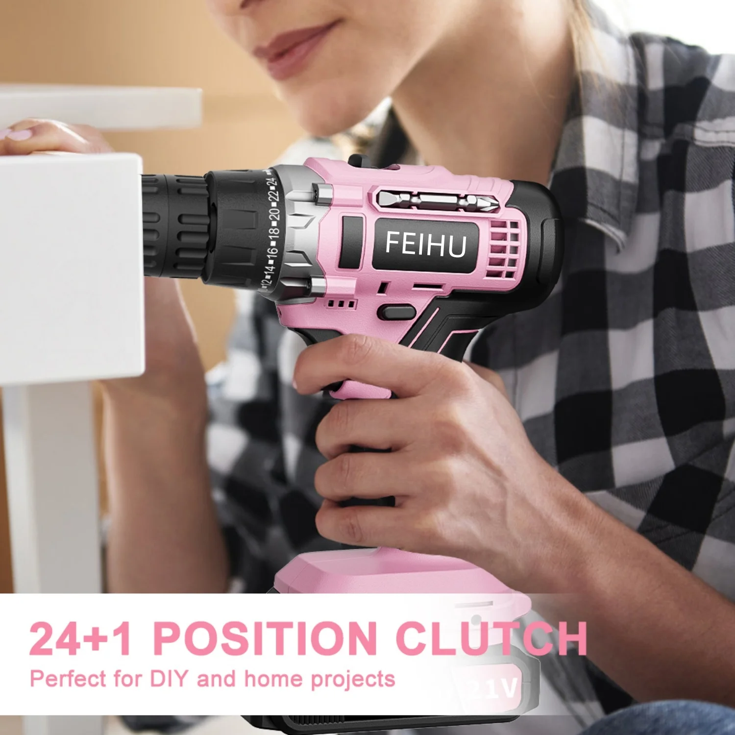 Wholesale Electric 12V/20V Power Tools Professional Cordless Pink Drill Wireless Drills DIY Tool Box