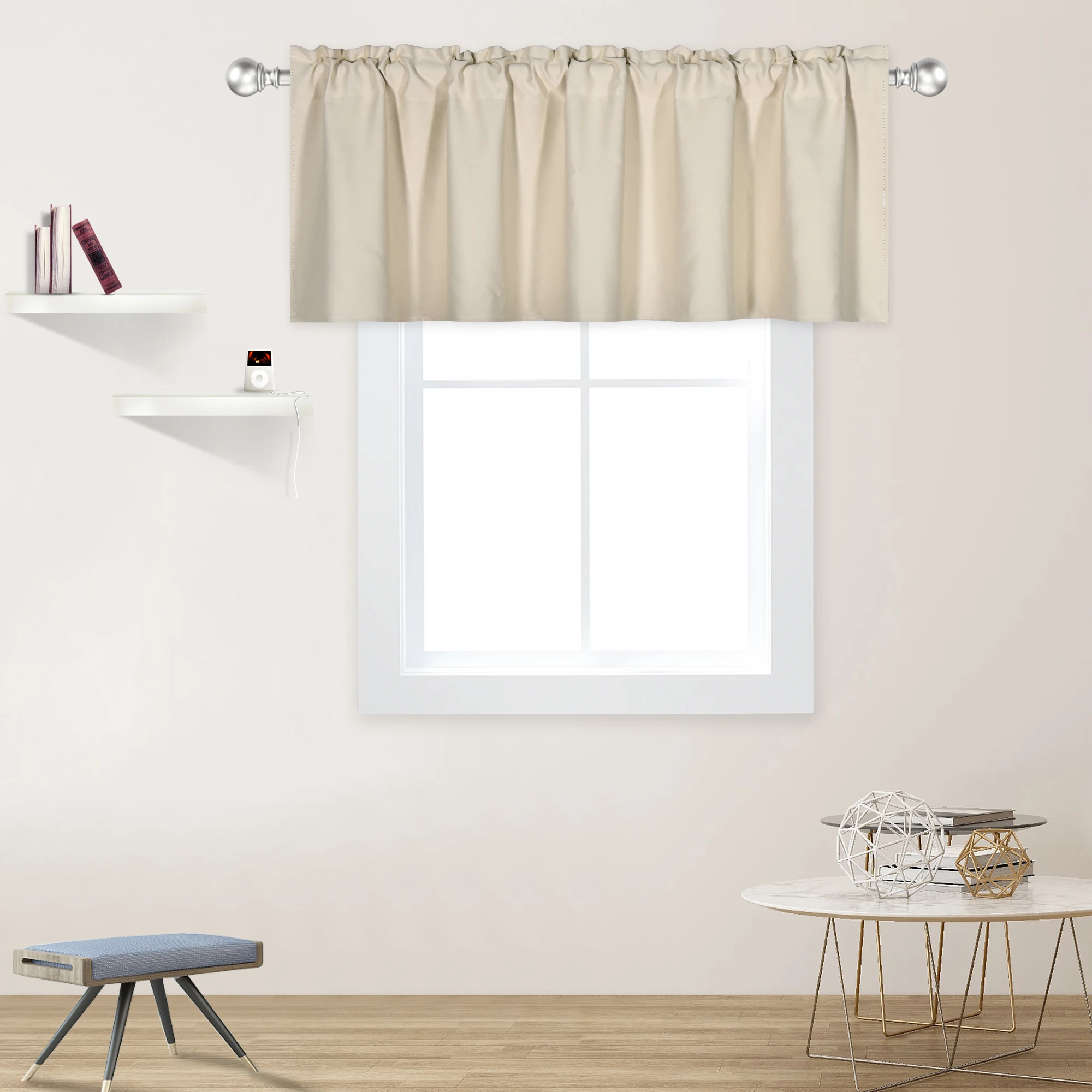 60x18 дюймов бежевый плотные подзор полиэстер стержень карман стиль 1 шт./упак.