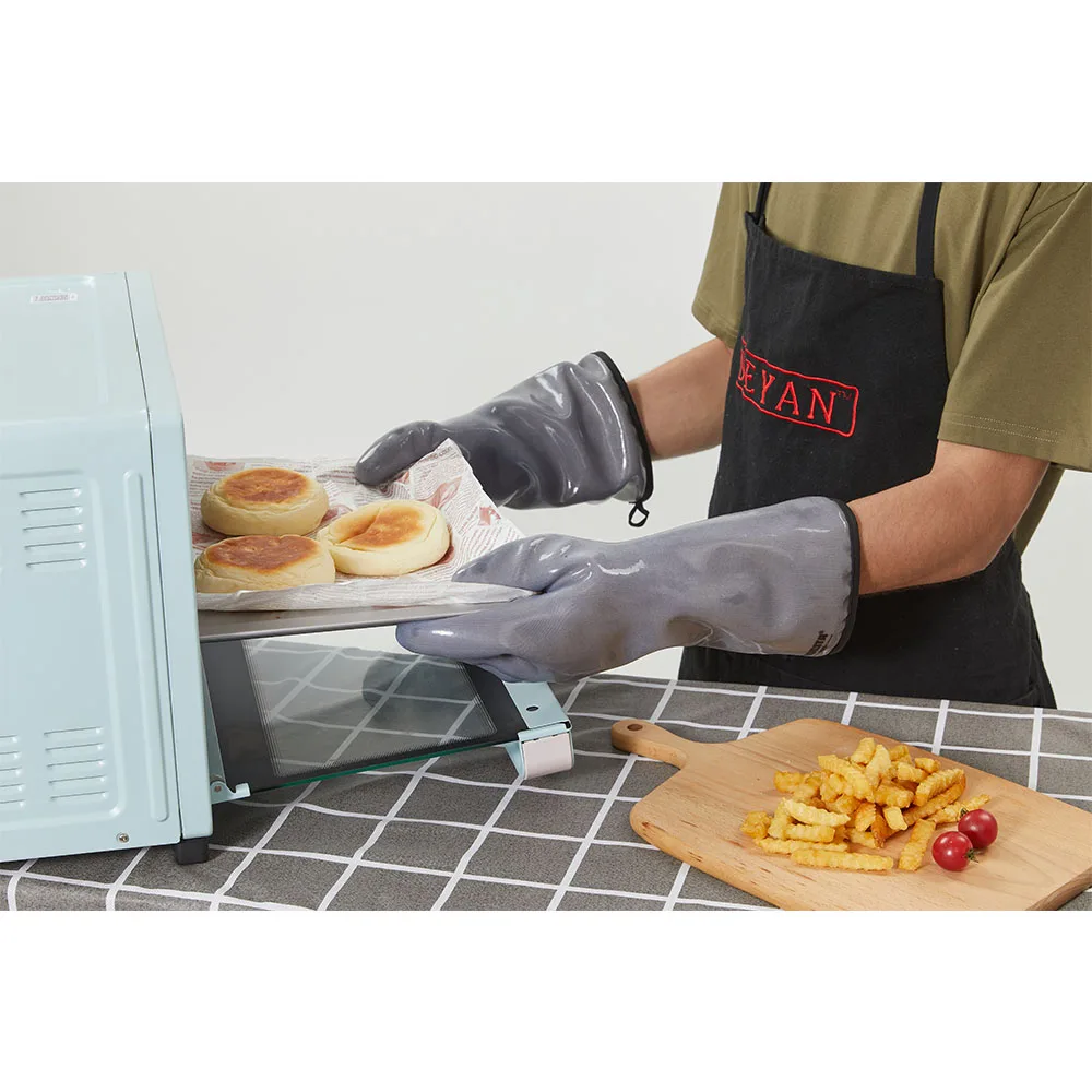 Wholesale Food Grade Liquid Silicone Microwave Baking Oven BBQ Grills Mitt Anti-Cutting Cut Heat Resistant Proof Safety Gloves