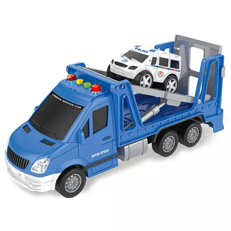 1:16 Road Administration Custom Boy Friction Vehicle Truck Cars Toy With Light Music