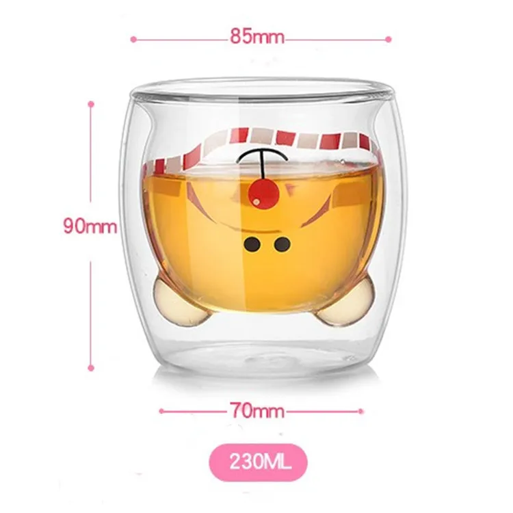 230ml Manufacturers Juice Cup Borosilicate Glass Coffee Cup double wall glass cup Beer Glass for gift