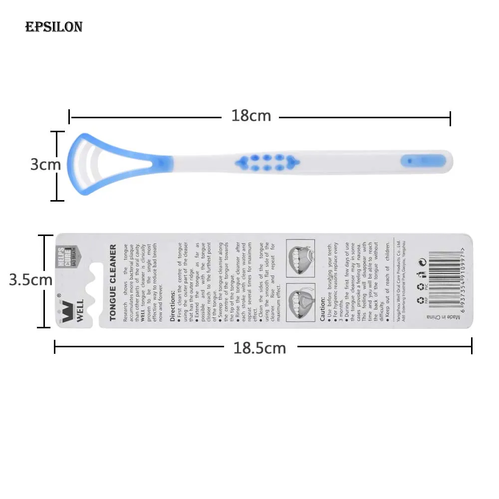 Epsilon красочный модный портативный скребок для языка из нержавеющей