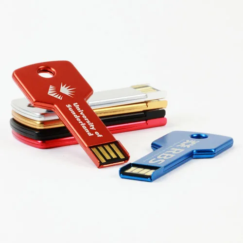 Promotional gift high speed USB 2.0 interface metal key shape usb flash pen drive 8GB 16GB 32GB with custom laser engraving logo