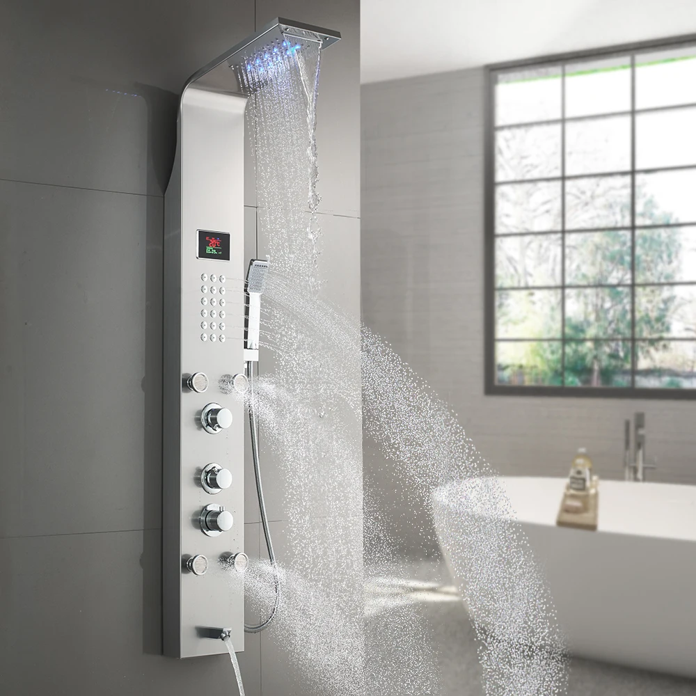 Hot Sale Shower Panel Multi Functions waterfall Shower Column shower panel stainless steel