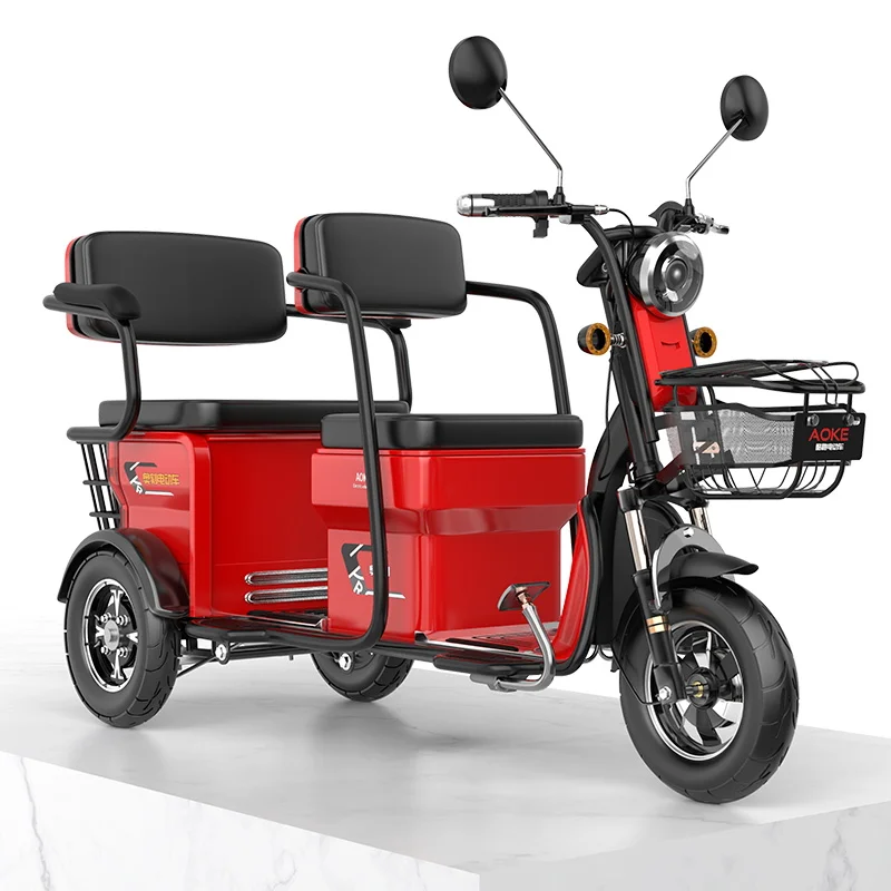 Wholesale high quality cheap price 48V 60V 250W-800W electric   tricycle 4 seats passenger and cargo dual-use electric tricycle