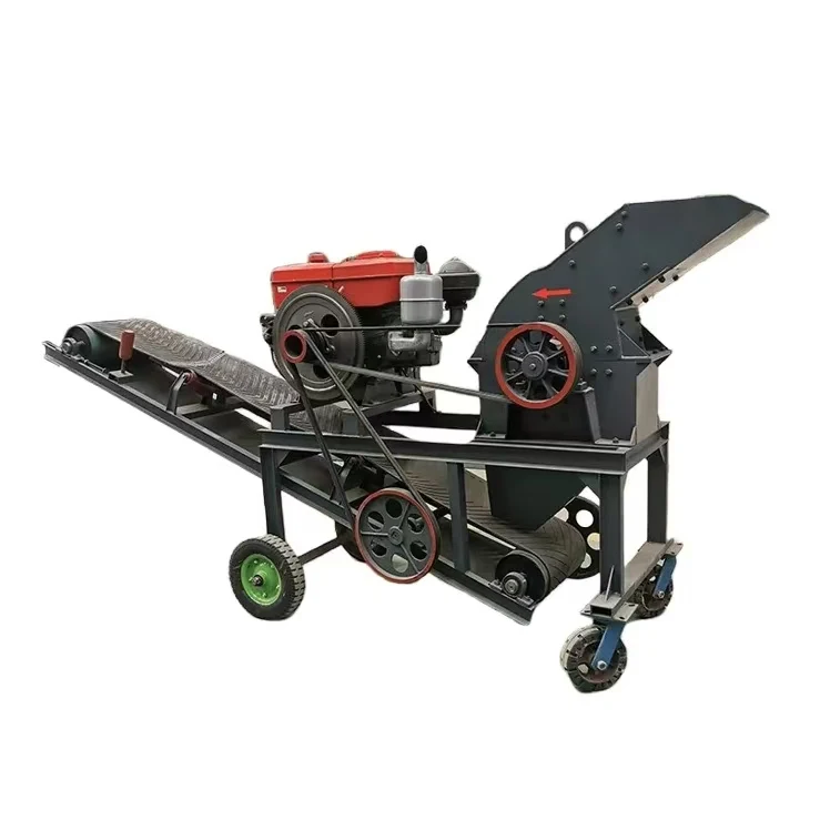 Small mobile hammer quartz gold rock portable crusher 50 tons per hour Electric motors and diesel engines