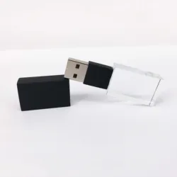 Elegant 4gig 8 GB 16g USB 3.0/2.0 Interface Yellow gold Glass usb stick 32GB with Linen gift box Pen drive Acrylic flashdrive