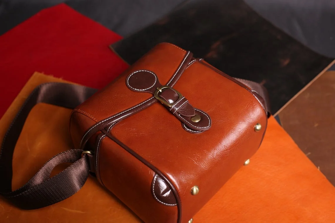 New Stylish Dslr Camera Bag For Outdoor Activities Premium Leather Small Camera Case Shoulder Bags Camera Protect Bags