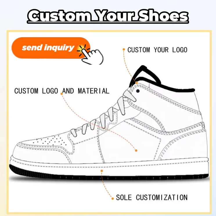 OEM ODM Custom Brand Shoes Design LOGO Fashion Casual Sneakers Sport Running Shoes Classic Retro 1 Basketball Style Shoes Custom