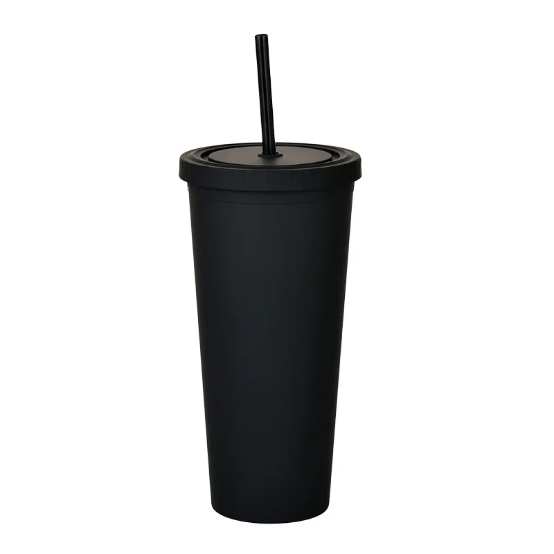 Wholesale 16oz 24oz Customized Plastic Reusable Tumbler Pastel Colored Acrylic Cups matte tumbler with straws