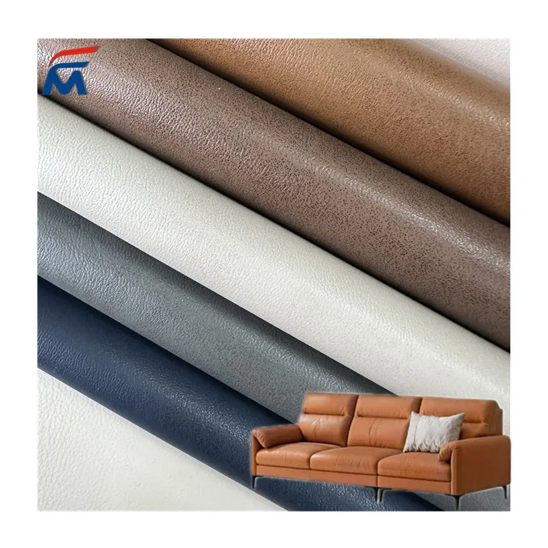 Fashion pvc pu embooss imitation manufacturer artificial synthetic faux material leather for sofa cover furniture chair